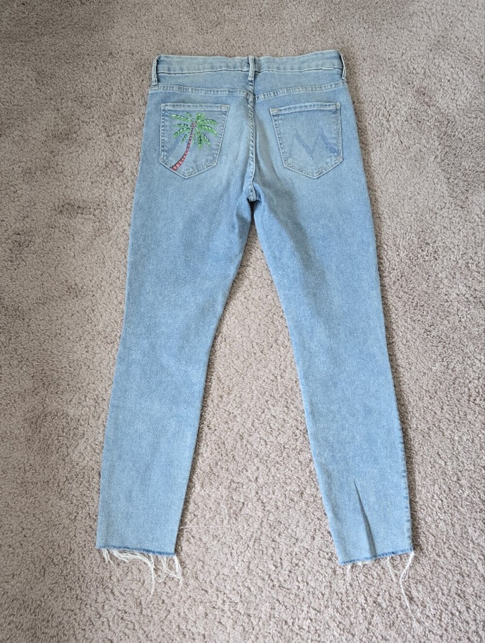 MOTHER High Waisted Looker‎ Ankle Fray Drinking By the Pool Jeans size 29 Skinny - Picture 11 of 16